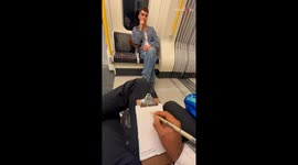 Artist live sketches stranger in metro and surprises him with the finished artwork