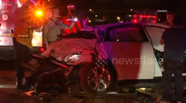 US: Claremont Semi Rear Ends Car on 210 Freeway Trapping One