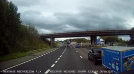 MG leaving it to the very last moment to exit the M6 at J19.