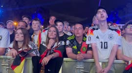 Germany fans celebrating their first goal scored in the 92nd minute