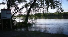 Wisconsin river at a high level