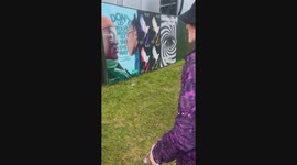 Man's attempt at wall header ends in humorous fall