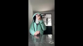 Creative dog costume: hilarious dog-faced human hands illusion in Buenos Aires