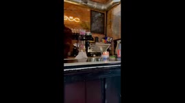 Khmelnytskyi coffee shop cat Kachan shows off 'latte art skills'