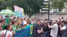 Celebrities and media at the start of the UK's biggest ever march for nature and climate.