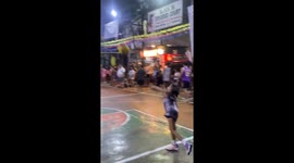 Pint-sized volleyball player with dwarfism looks like a schoolgirl on match against adults