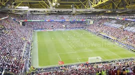 In June 2024, during the UEFA European Championship match between Turkey and Portugal, several streakers disrupted the game by storming the field. This video captures the moment when two of the streakers evade security and make their way onto the field. T