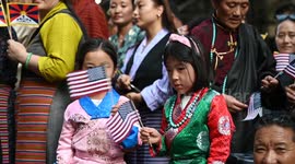 USA: People Wait For The Arrival Of  The 14th Dalai Lama In New York City