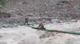 India: Indian army engineers construct crucial bridge to reconnect flood-hit villages