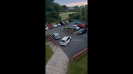 Driver Crashes Into Other Cars While Leaving Parking Lot