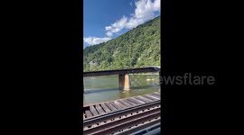 US: fire breaks out on railroad bridge near harpers ferry, West Virginia
