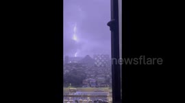 China: Massive Lightning Strike Captured In Guiyang, Guizhou Province