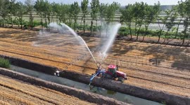 China: Villagers Carry Out Irrigation Work in Lianyungang