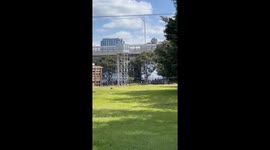 Gunshots can be heard , thick smokes of tear gas as protesters thronged inside parliament in Kenya