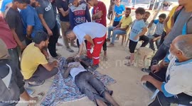 Gaza: The Palestine Red Crescent ambulance teams transported a seriously injured person near Wadi