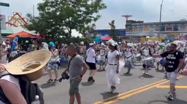 Marching band at Coney Island Mermaid Parade 2024