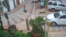 Overly-protective husband attacks car park barrier that struck his wife's head
