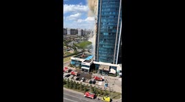 Massive fire engulfs 26-story building in Astana, Kazakhstan