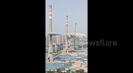 Iconic chimneys and cooling towers demolished in central China