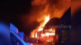 Italy: Warehouse Fire in San Basilio Area, Firefighters Battle Blaze Since Last Night