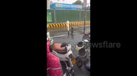 China: The Fountain-Like Road Barrier in Jinan