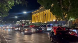 Georgia fans celebrate win over Portugal on Tbilisi street