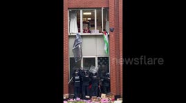 UK: Riot police join in with dismantling Grid Defence Systems