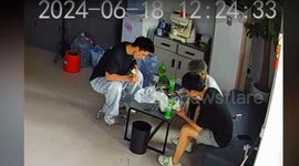 Exploding lighter left on hot rice sends meal flying leaving one young man unable to see