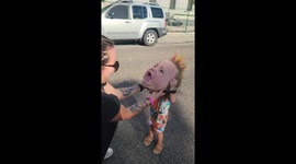 Kid Models Giant Punk Rock Baby Mask