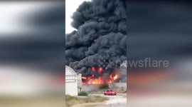 Italy: Fire at Industrial Warehouse in Corato Successfully Contained by Firefighters