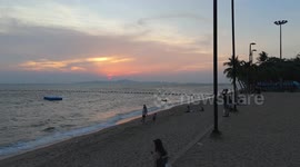 Sunset at Jomtien Beach in Pattaya