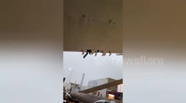 4 people injured after the ceiling collapsed at Terminal 1 of Delhi Airport