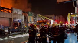 China: Firefighters Fight A Fire in Nanjing