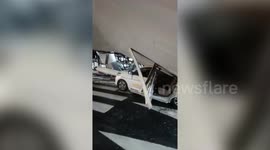 Roof collapse at airport’s terminal-1 in northern India amid heavy rains, injures five