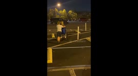 Epic fail of Mom falling out of wheelchair after son was pushing her