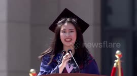 Indonesian student shares her story in China during graduation speech