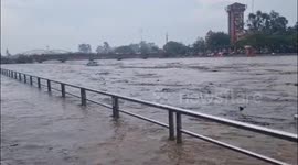 Vehicles were seen floating in Haridwar as roads were heavily flooded due to continuous downpour.