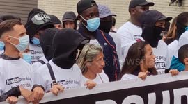 1st Anniversary of the death of Nahel, 17, died at the wheel of a car in Nanterre, killed by a police officer. The start of eleven days of urban violence which affected nearly 700 municipalities throughout France. Video: 29 july 2024. 14h. Nanterre, Paris