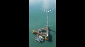 World's first wind power-fishery integrated floating platform starts operation