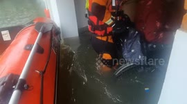 China: Firefighters Rescue in Rainstorm in Yichun