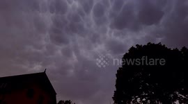 4K Ominous Mammatus Clouds in Switzerland stormy skies severe weather