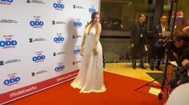 Clare McCann arrives on the red carpet at the Sydney Premiere of The Odd Couple, Sydney, Australia