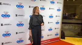 Kylie Gillies arrives on the red carpet at the Sydney Premiere of The Odd Couple, Sydney, Australia
