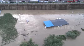 China: Houses And Fields Flooded in Qiandongnan, China