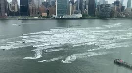 US: Hundreds Of Jet Skiers Descend On Manhattan Waterways During NYC Jetski Invasion
