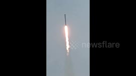 Huge fire erupts as rocket crash-lands during test in China