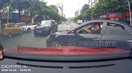 Chinese motorist's illegal U-turn leads to collision with BMW