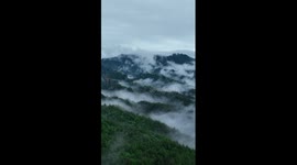 Sea of clouds over mountains in China's Zhangjiajie