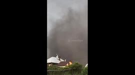 Severe storm engulfs Kiselevsk in black coal dust cloud