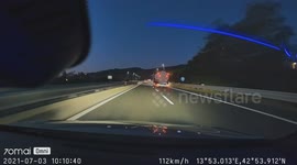 Truck Driver Nearly Crushes While Avoiding Incoming Car